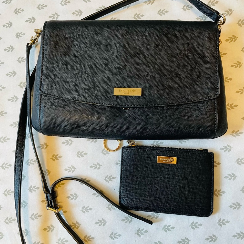 Kate spade black purse with card holder